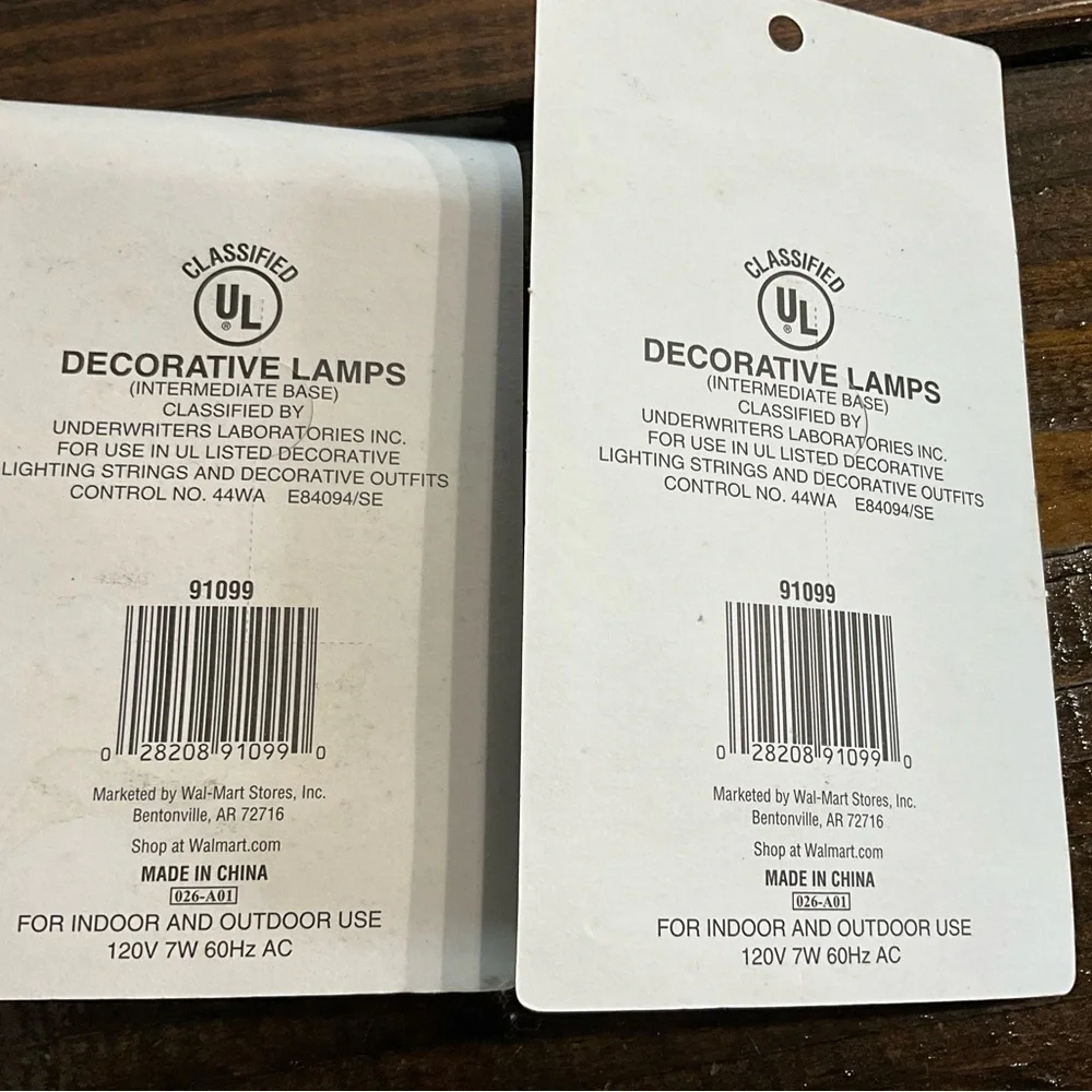 Vintage Lot of 2 Unopened Holiday Time Christmas Light Bulbs Multicolor C9